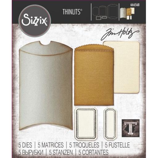 Sizzix Thinlits Die Set 5PK - Vault Pillow Box + Bag by Tim Holtz