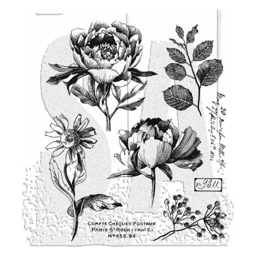 French Garden Tim Holtz Cling Stamps (CMS487)