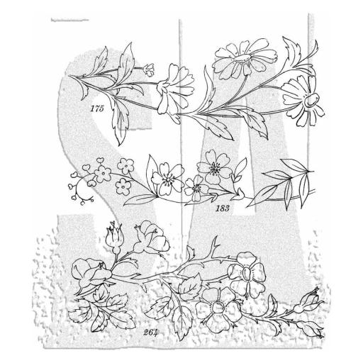 Embroidery Tim Holtz Cling Stamps (CMS486)