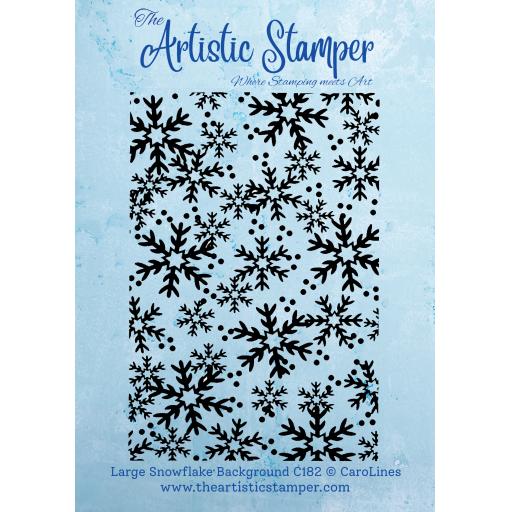 Large Snowflakes Background size 6" x 4" C182 © CaroLines (cut out and mounted on cling cushioning)