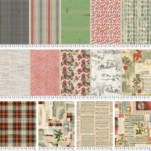 Tim Holtz ® - Holidays Past - 1/2 metre bundle of ALL 14 Fabrics