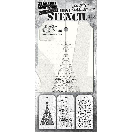 Tim Holtz MINI STENCIL SET #62 ( 3 EA.) COMING SOON