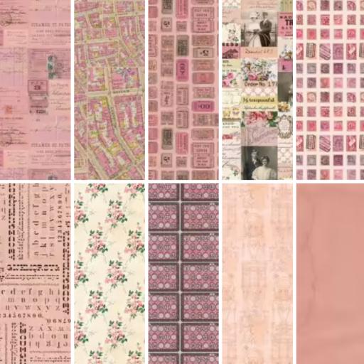 Tim Holtz Palette Pink - Fat Quarters x 10-( Full Set)